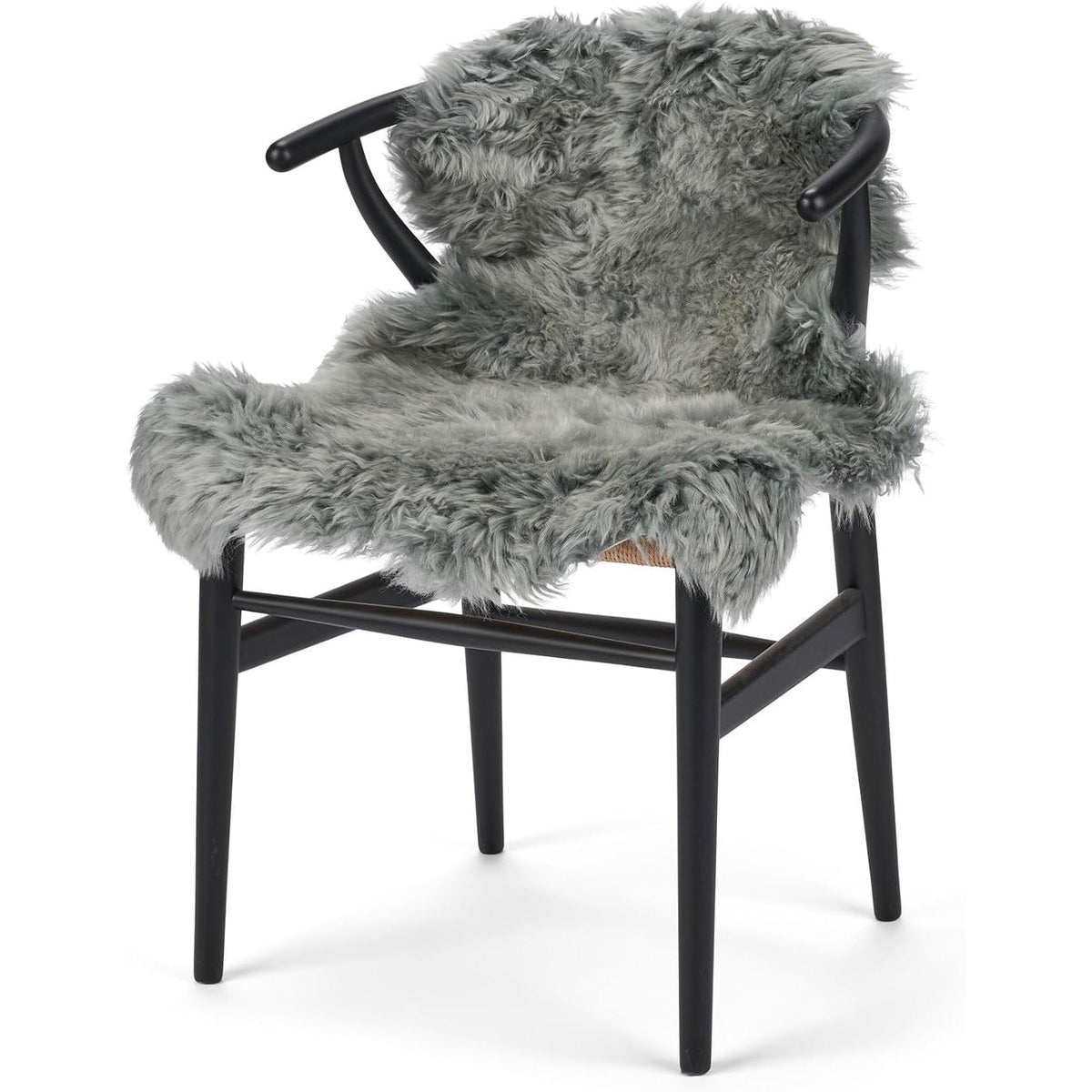 Peau de mouton mérinos poils longs – gris clair