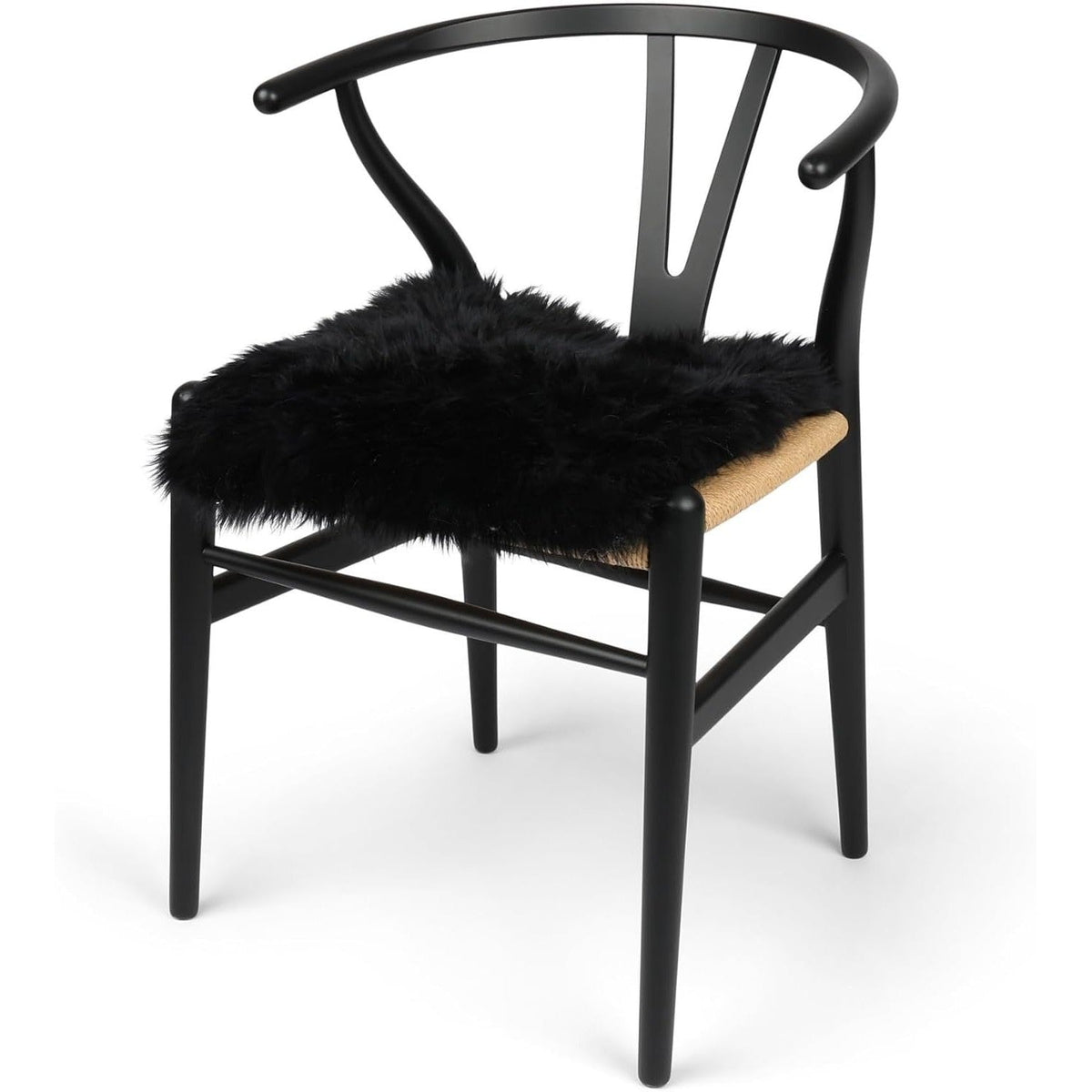Galette de chaise en peau de mouton – noir