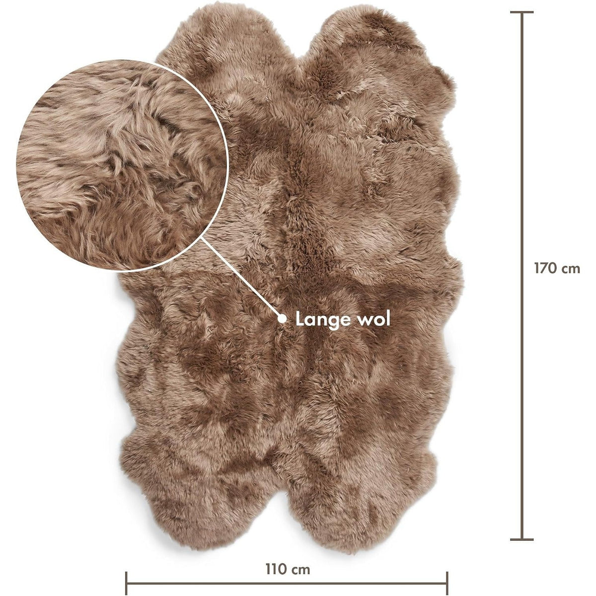 Tapis en peau de mouton mérinos poils longs – photo 3