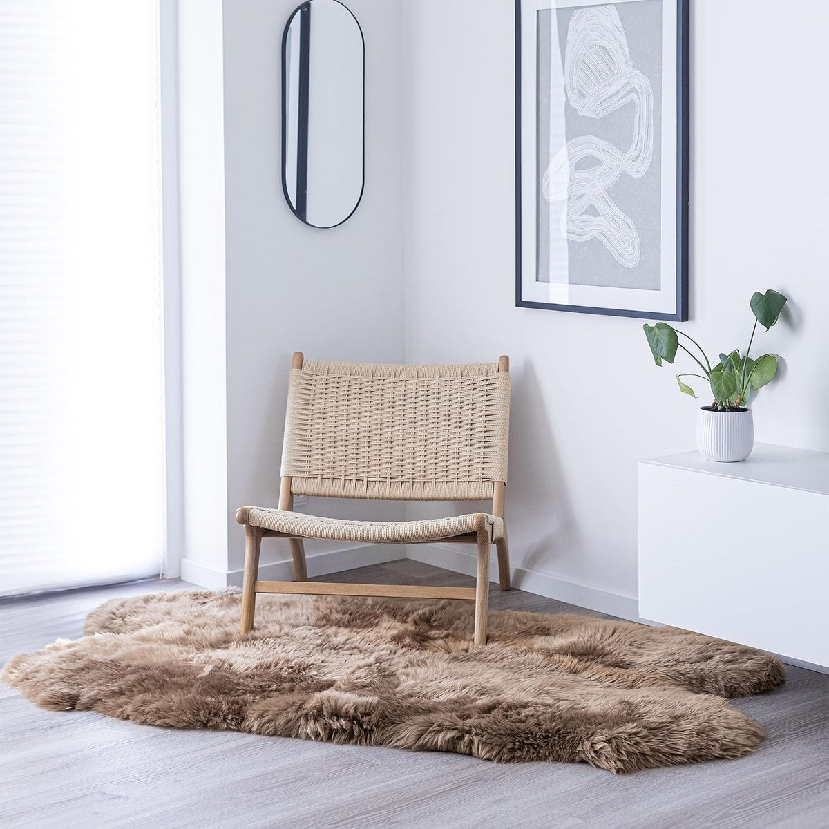 Tapis en peau de mouton mérinos poils longs – photo 6