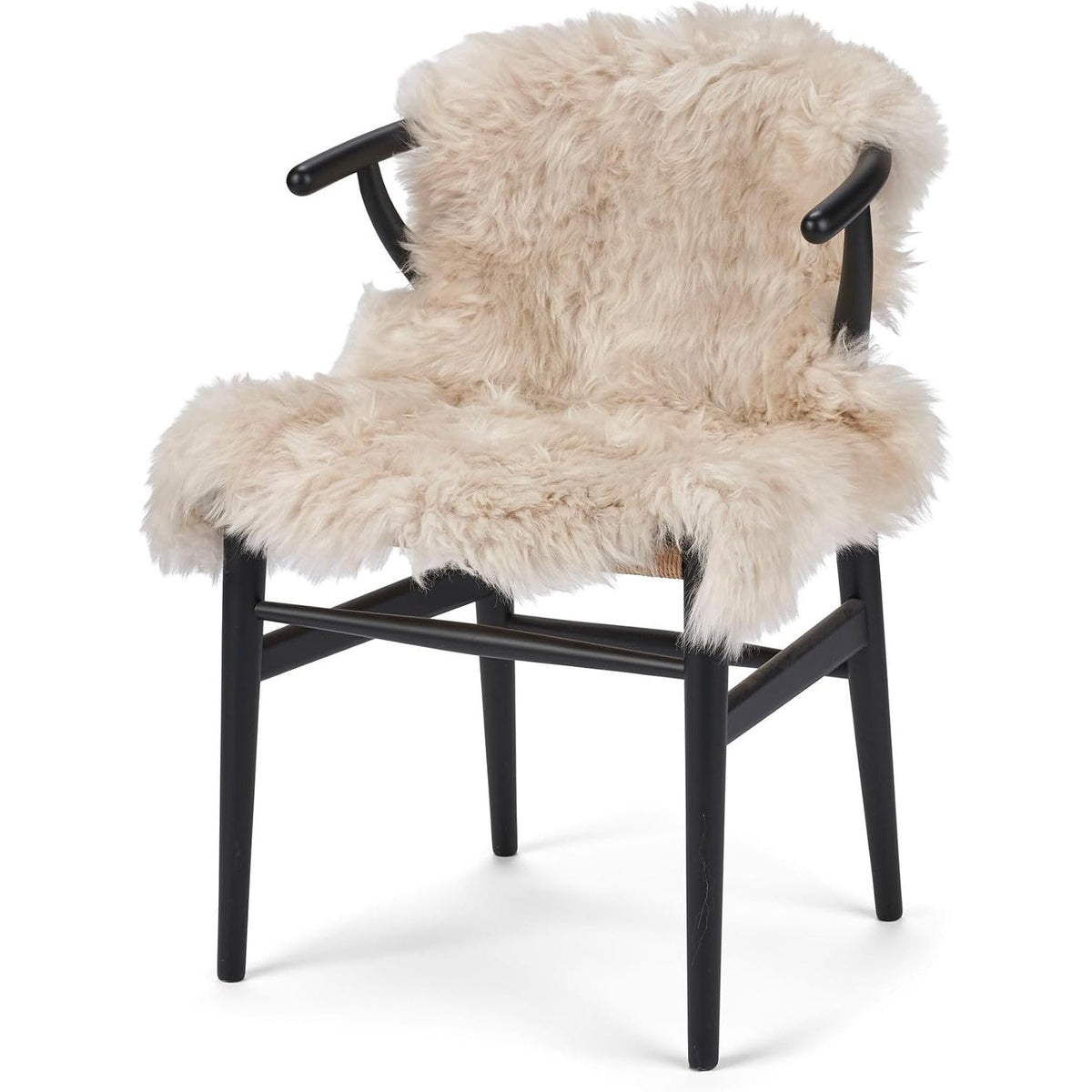 Peau de mouton mérinos poils longs – beige
