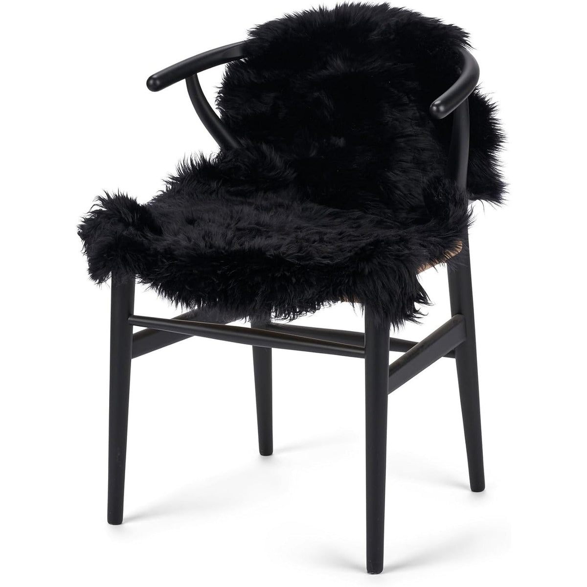 Peau de mouton mérinos poils longs – noir