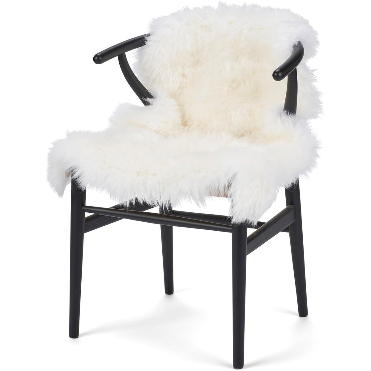Peau de mouton mérinos poils longs – blanc