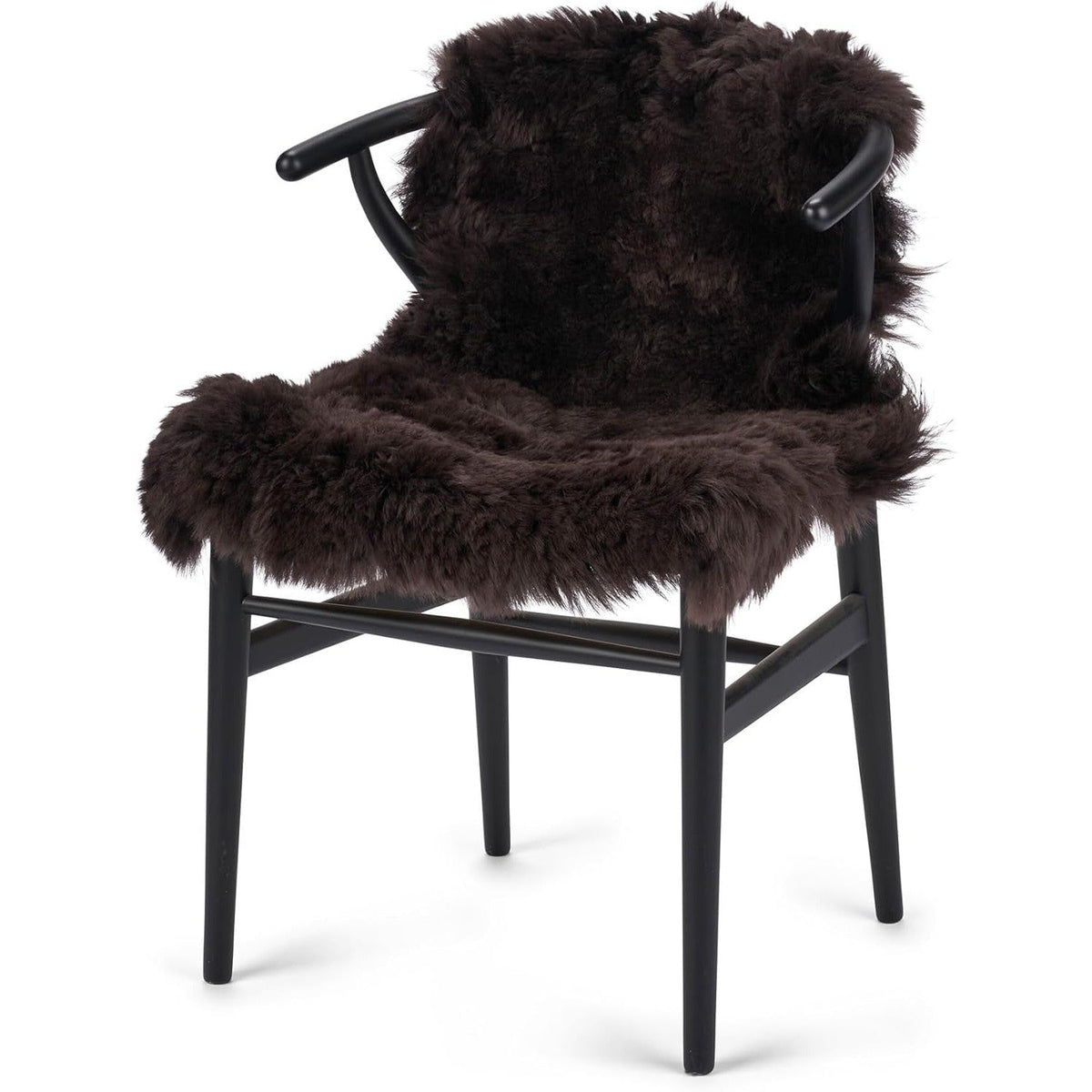 Peau de mouton mérinos poils longs – chocolat