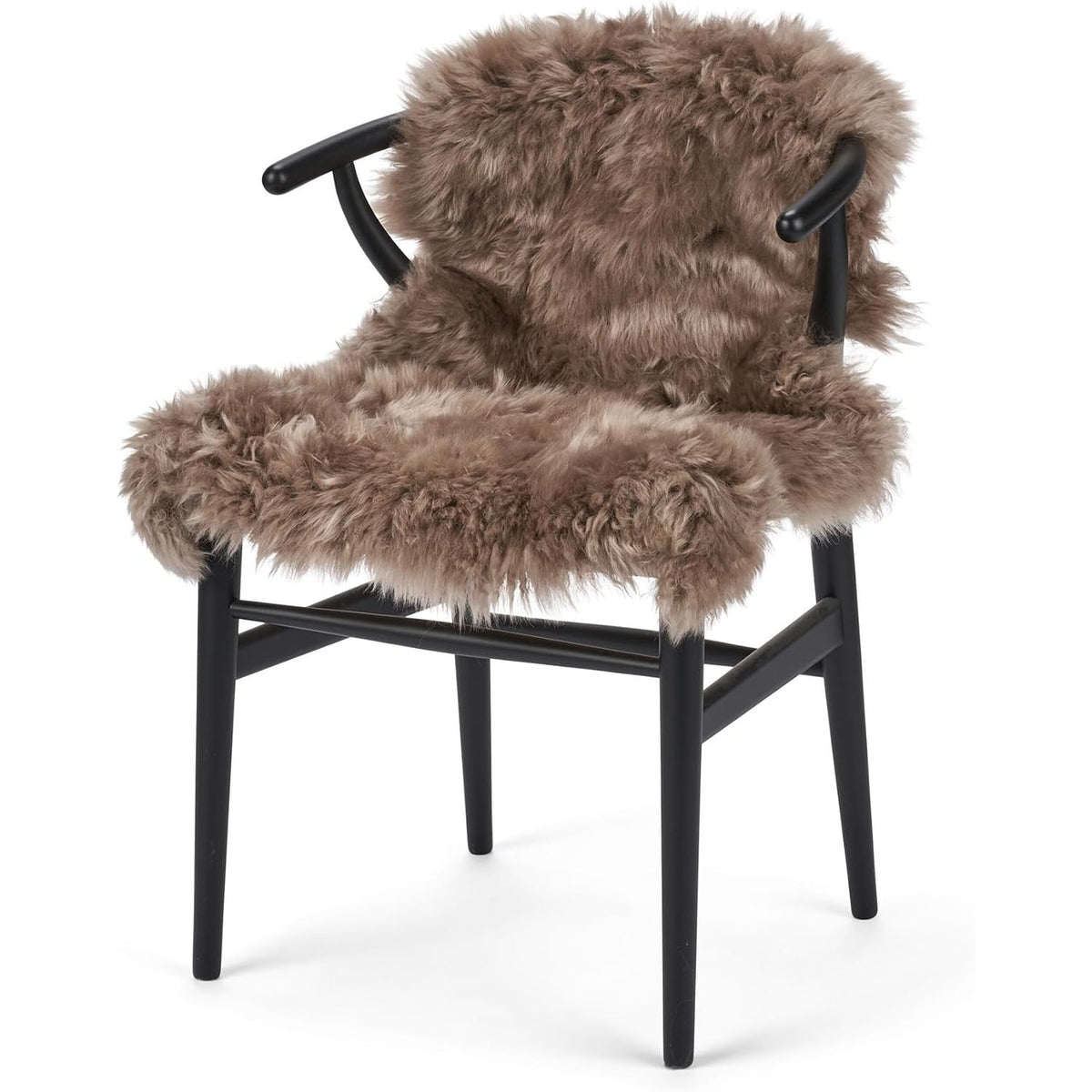 Peau de mouton mérinos poils longs – marron clair