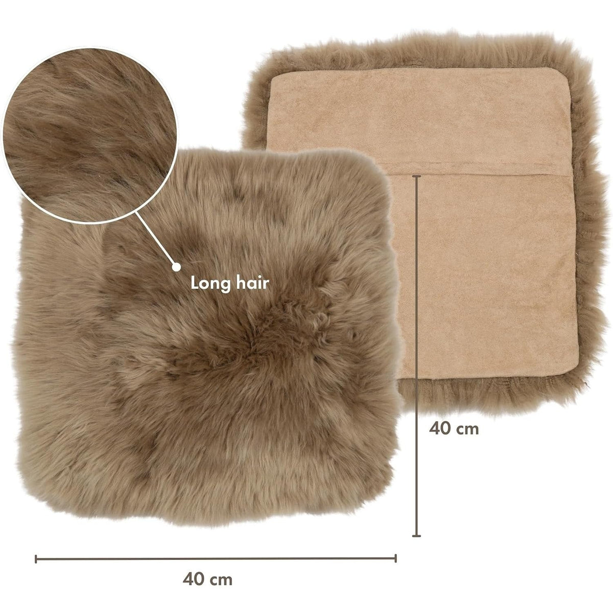 Housse de coussin en peau de mouton 40x40 – photo 3