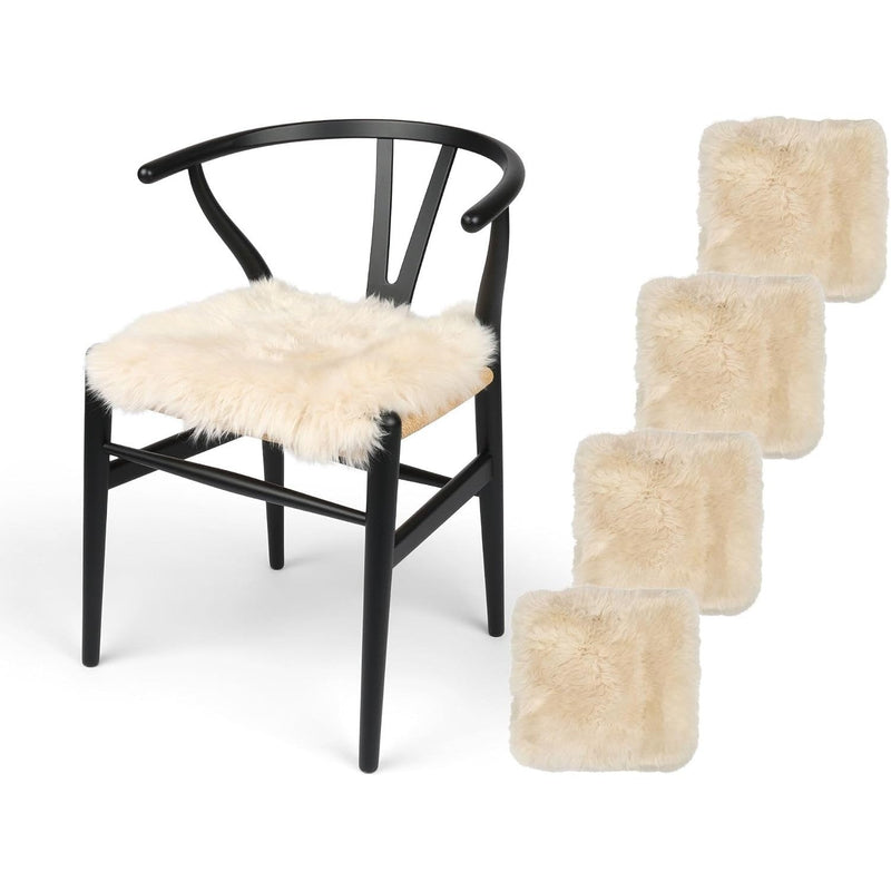 Galettes de chaise en peau de mouton lot de 4