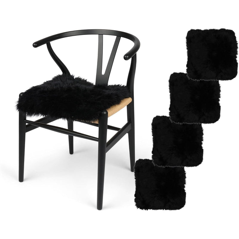 Galettes de chaise en peau de mouton lot de 4