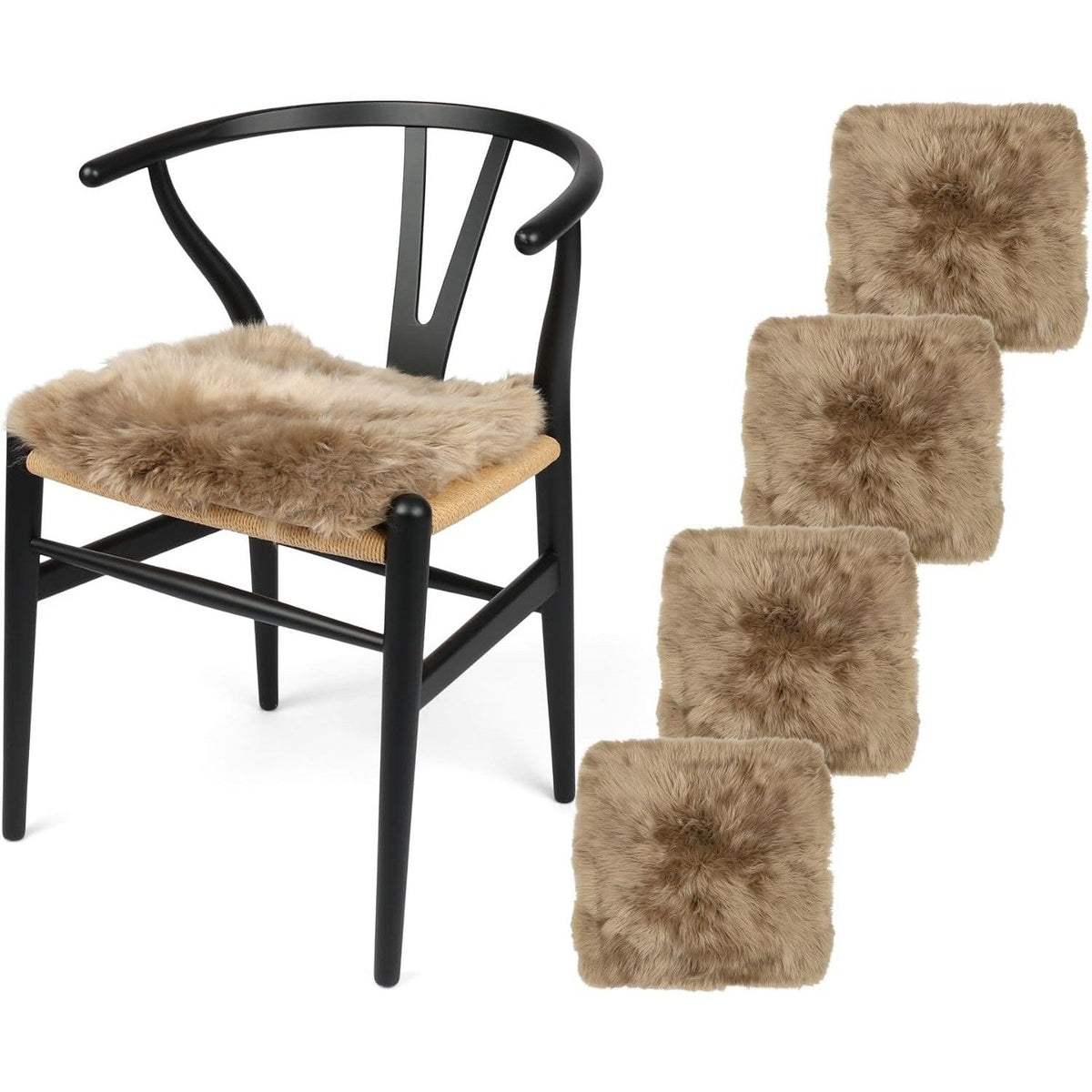 Galettes de chaise en peau de mouton