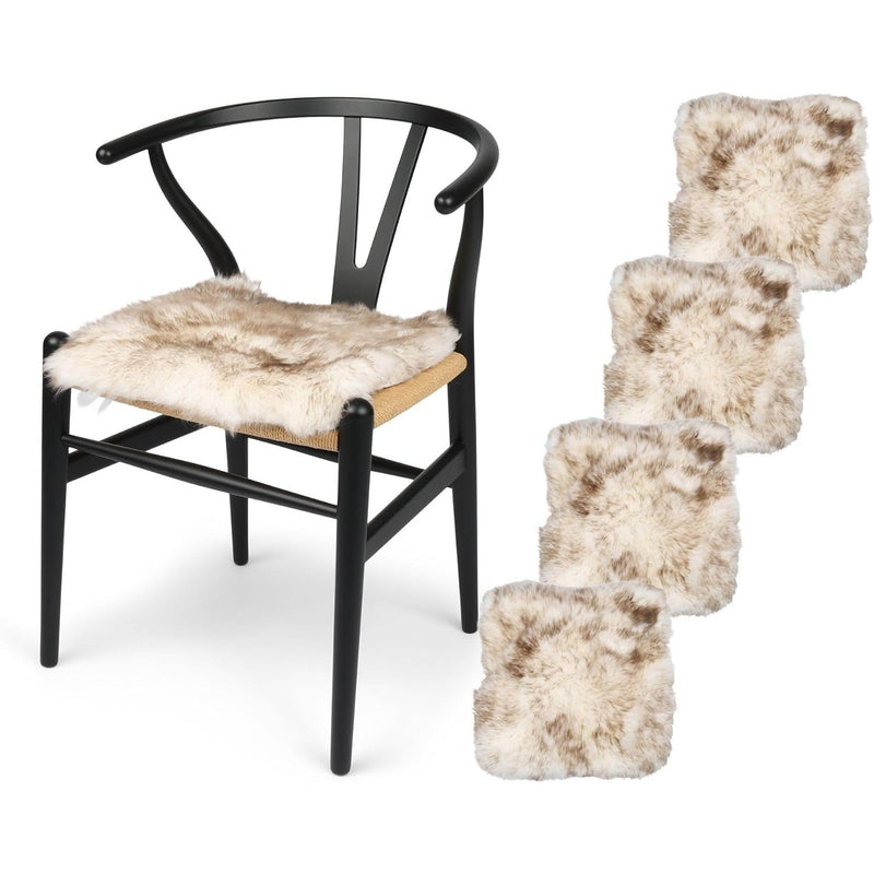 Galettes de chaise en peau de mouton lot de 4