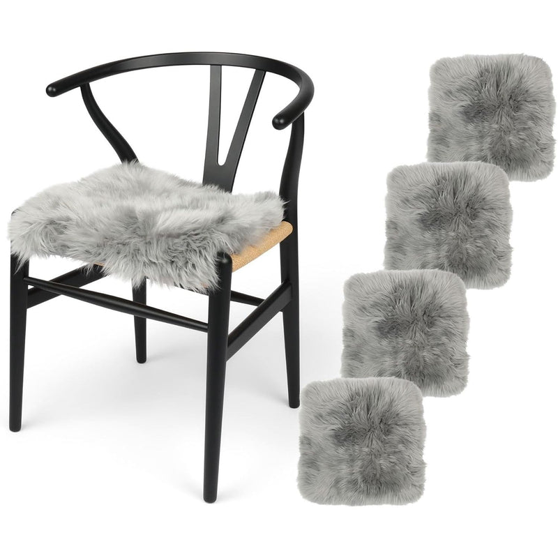 Galettes de chaise en peau de mouton lot de 4
