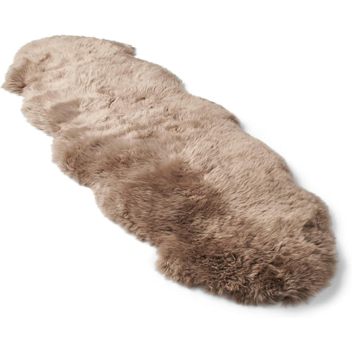 Double peau de mouton mérinos poils longs – marron clair