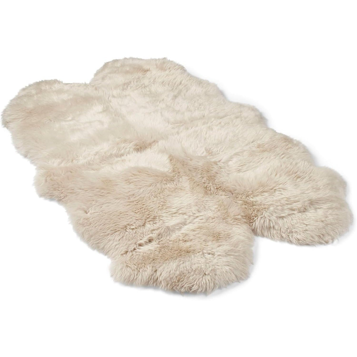Tapis en peau de mouton mérinos poils longs – beige