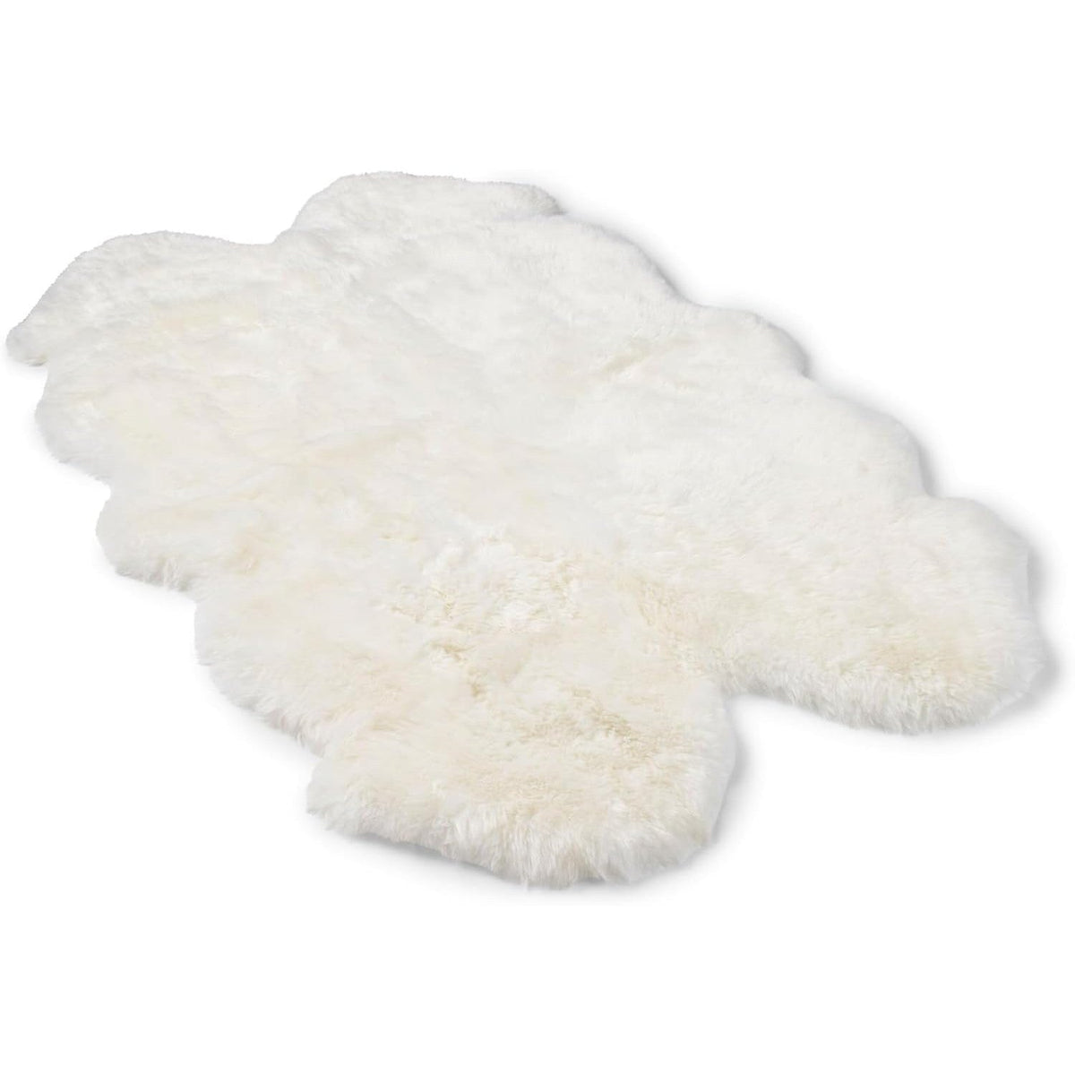 Tapis en peau de mouton mérinos poils longs – blanc