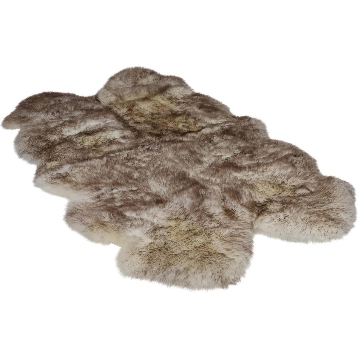 Tapis en peau de mouton mérinos poils longs – gris loup