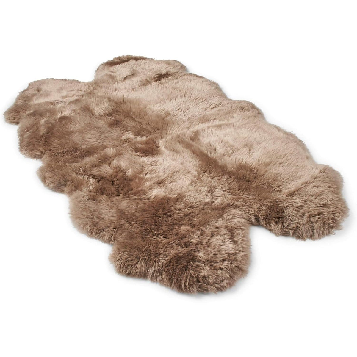 Tapis en peau de mouton mérinos poils longs – marron clair